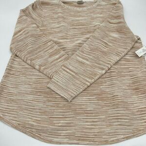 Chicos Neutral Spacedye Bateau Pullover Sweater women’s 4 (2xl) Beige/white